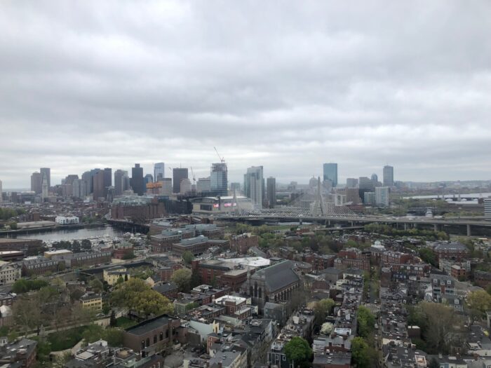 Utsikt över stadens centrum från Bunker Hill Monument