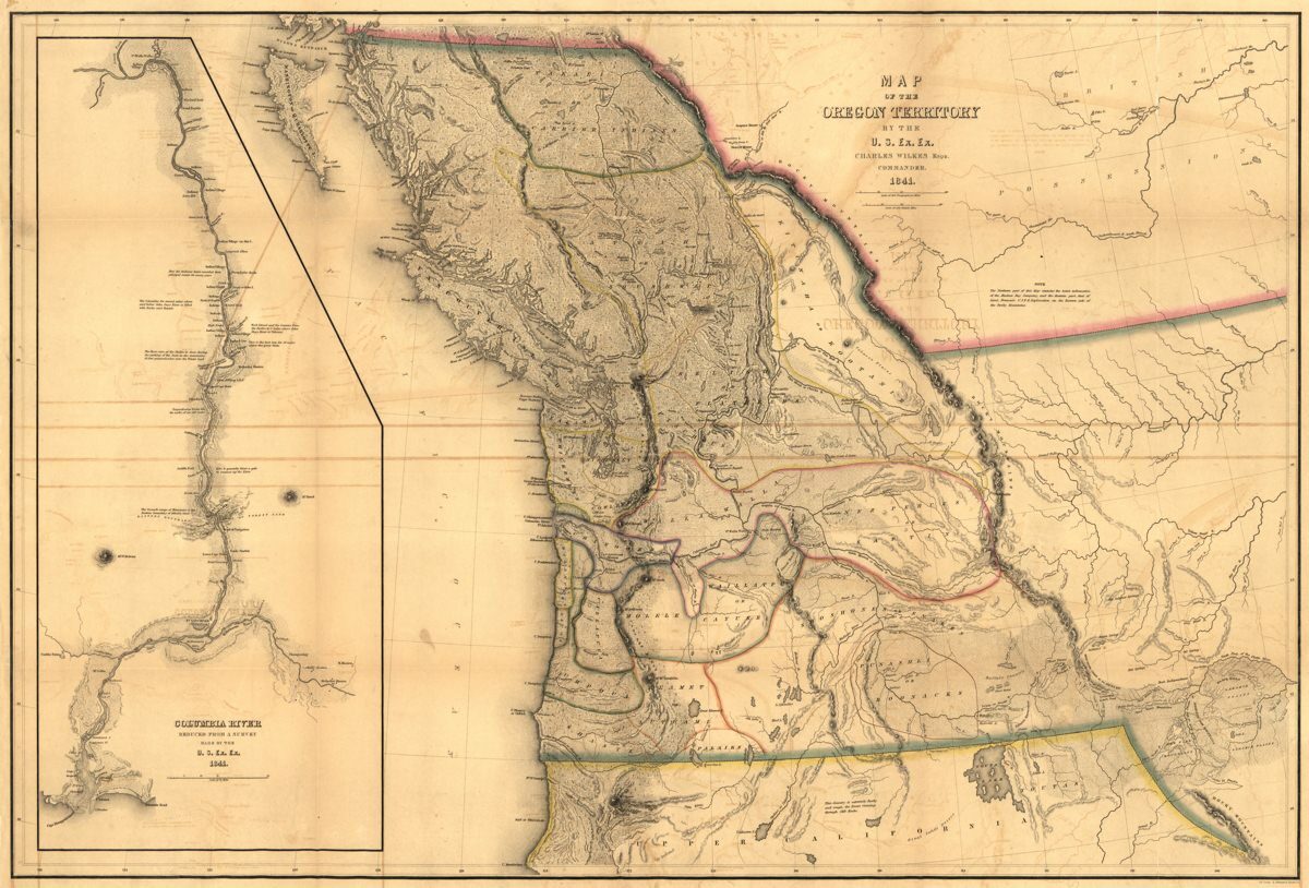 Gammal karta över Oregon